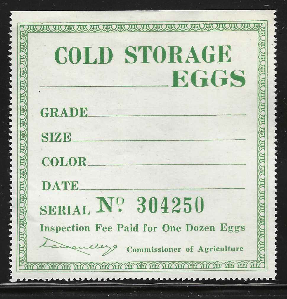 Fl egg carton E2 Cold Storage Eggs green MNH VF