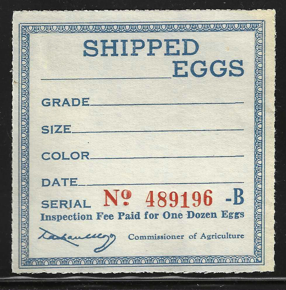 Fl egg carton E7 Shipped Eggs (-B) blue MLH VF