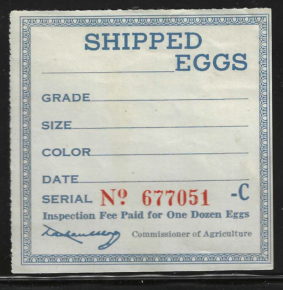 Fl eggcarton E7 Shipped Eggs (-C) blue MNH VF w/ minor creases
