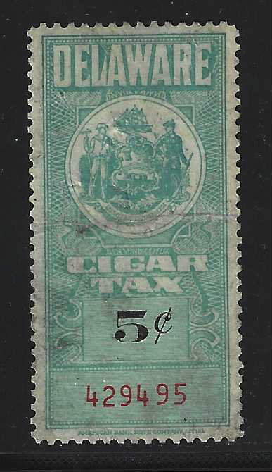 DE cigar CG1 5¢ U  w/crease VF 
