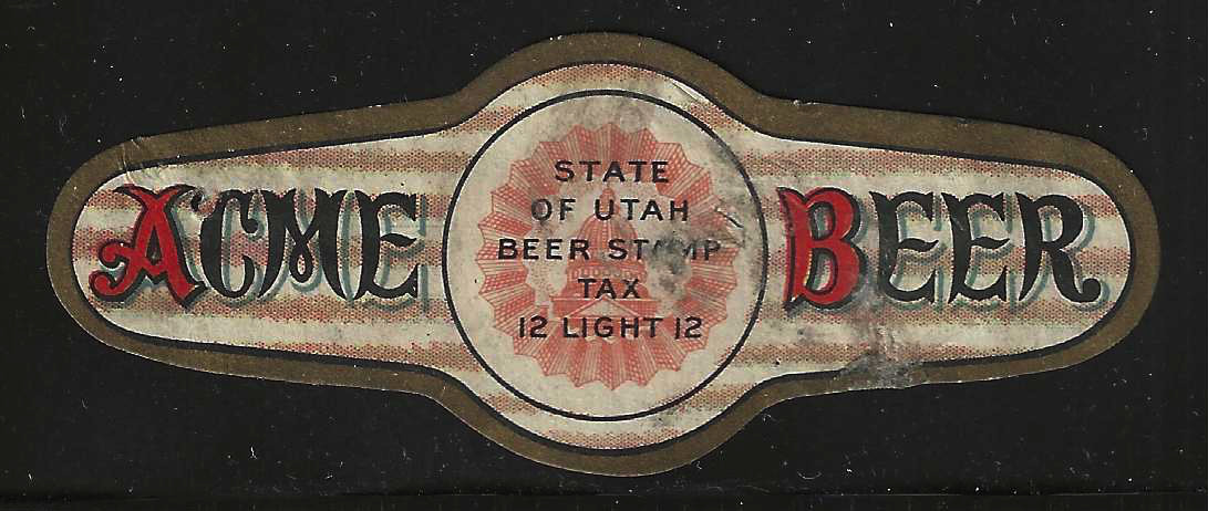 Ut private die beer BT1 Acme Beer neck label U VF