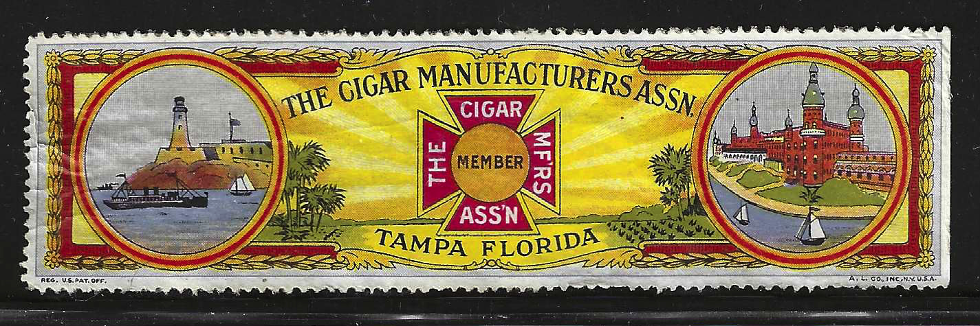 miscellaneous The Cigar Manufacters Assn. cigar box stamp  multicolor U VF w/thins 
