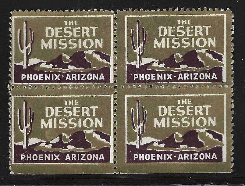miscellaneous The Desert Mission Phoenix Arizona charity stamp Bk/4 U F-VF