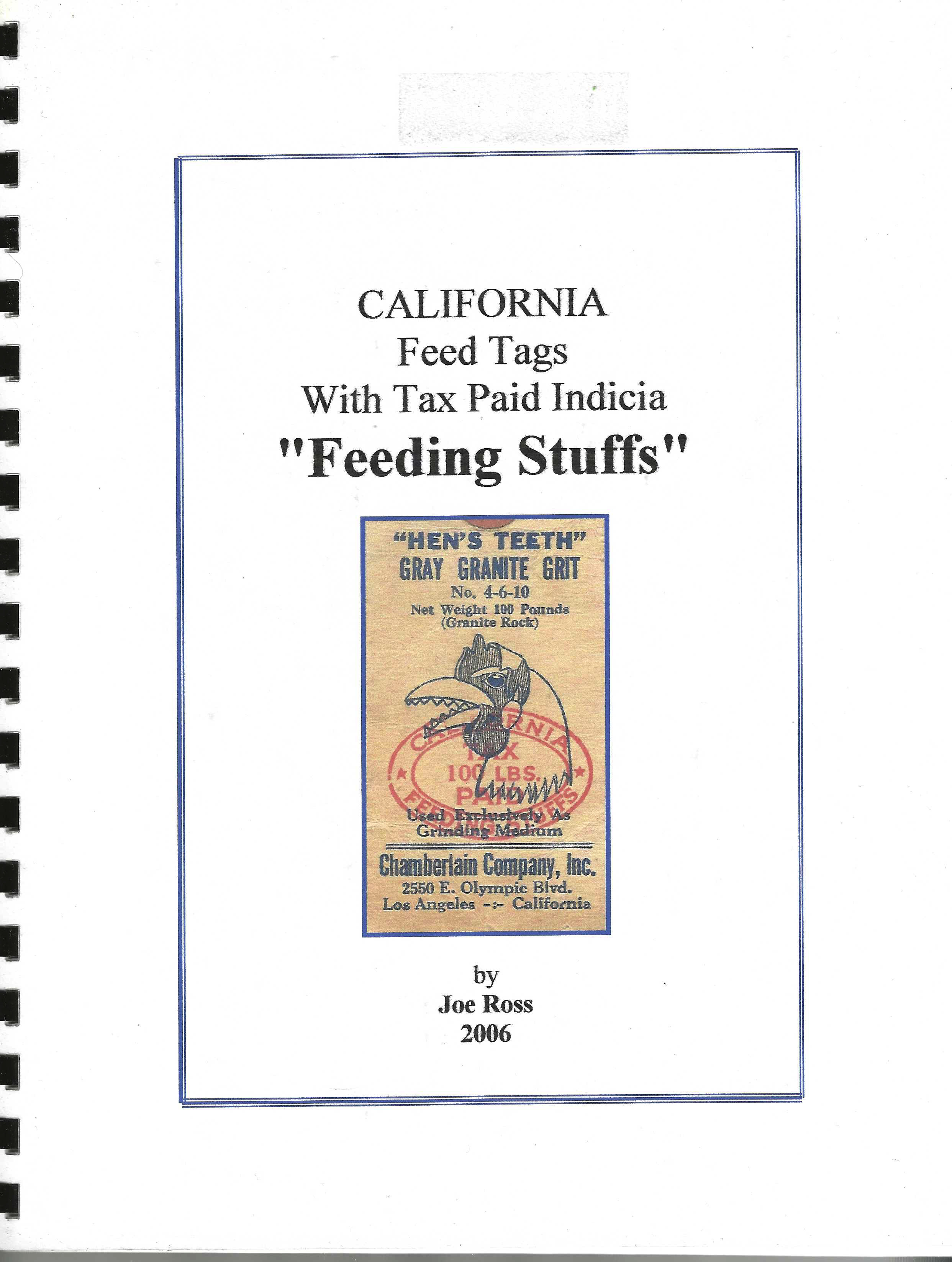 publication California Feed Tag catalog by Joe Ross 2006 the all color edition